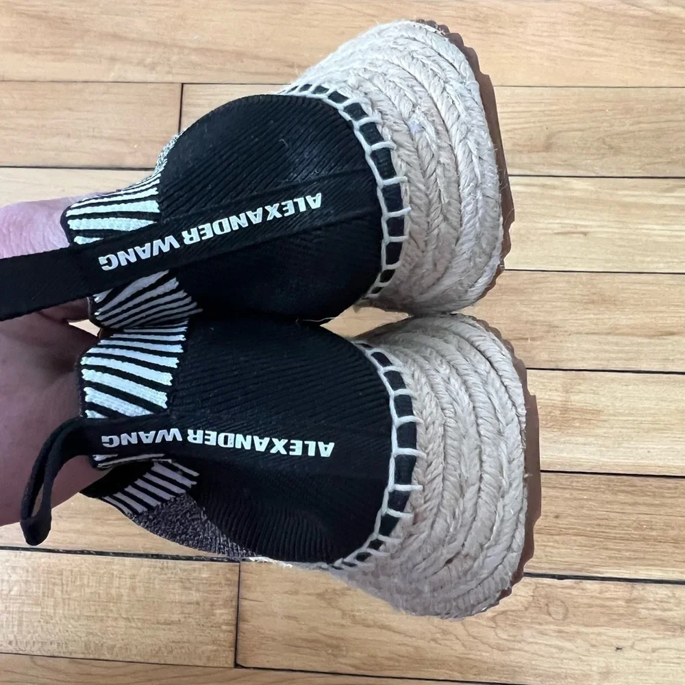 ALEXANDER‎ WANG Black And White Patterned Sock Shoe Espadrilles sneakers